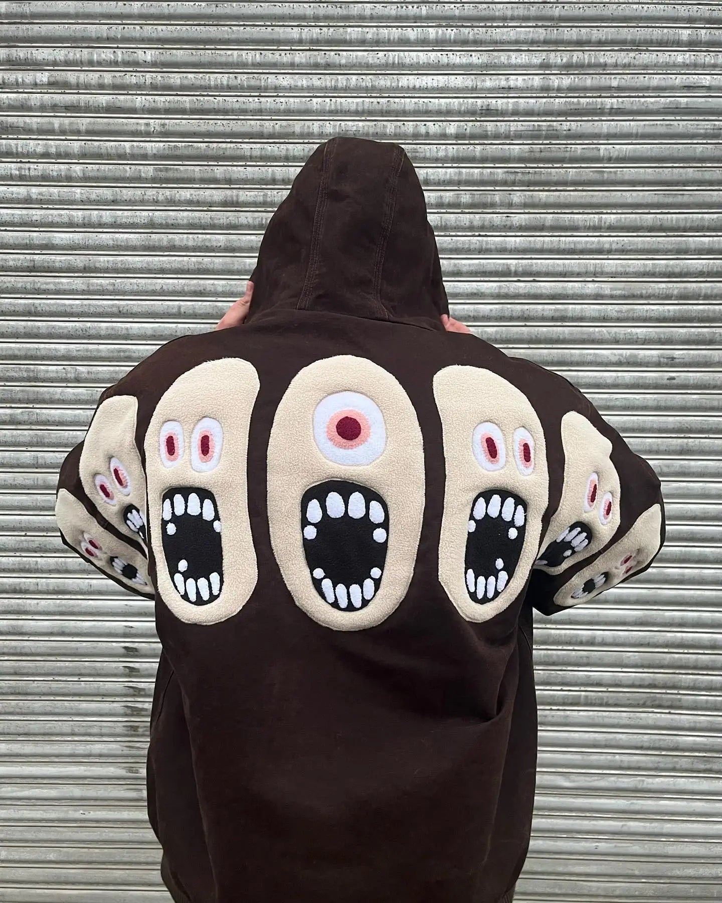 Y2k Hip Hop Funny Personality Pattern Embroidery Hoodie Oversized Loose Cartoon Knit Hoodies Men Street Sweatshirt Pullover