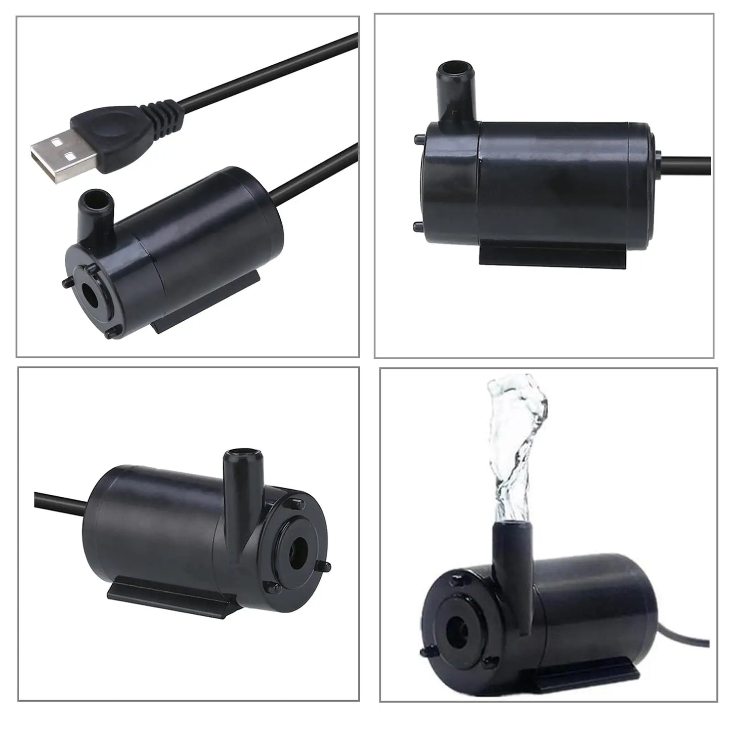 USB Submersible Pump Silent Micro Water Pump 3V 5V DC Low-voltage Portable Water Pump Suitable for Fish Tank Fountain Aquariums