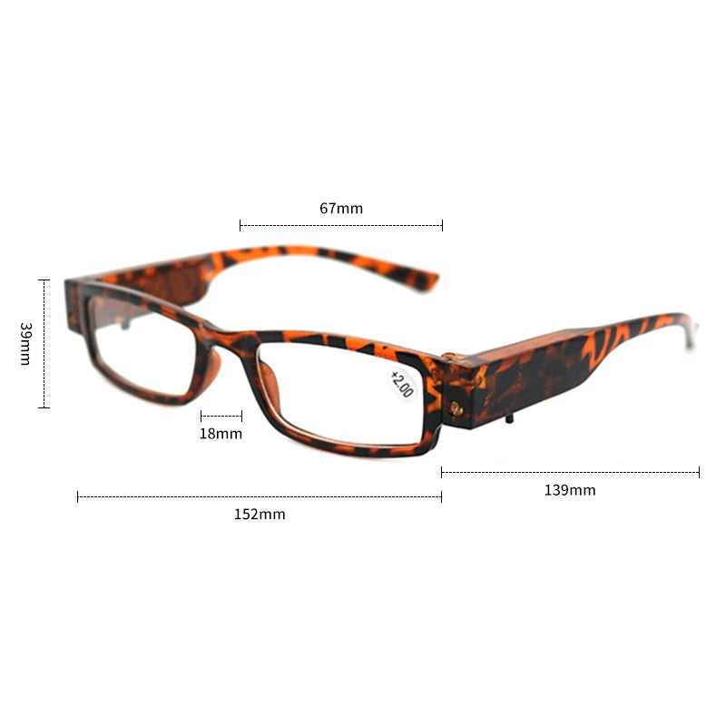 Reading Glasses  LED Presbyopic Glasses  Reading Newspaper Lighting Magnifying Glasses  Elderly Presbyopic Glasses +1.0 To +4.0