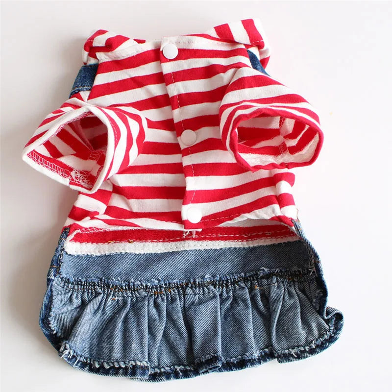 Denim Skirt for Dogs and Cats, Cotton Clothes for Small Dogs, Puppy Hoodie, Skirt for Spring, Chihuahua, Yorkie Outfit