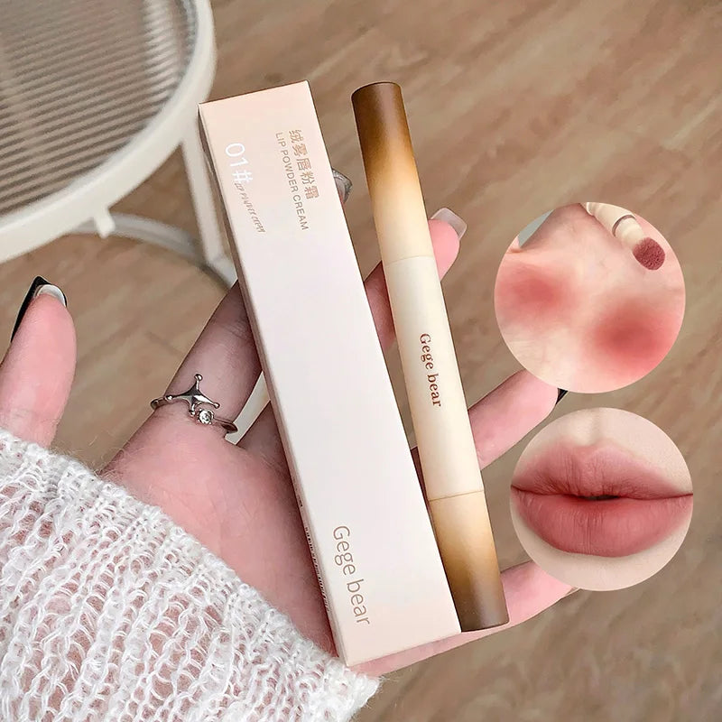 Gege Bear Velvet Matte Lip Powder Cream — Soft Velvet Finish, Natural-Looking and Skin-Tone Enhancing, Long-Lasting,