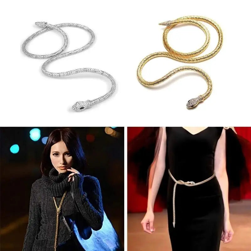 Snake Necklace Flexible Twisty Multi-Purpose Necklace Bracelets Collar Necklace Punk Gothic Jewelry for Women Gift