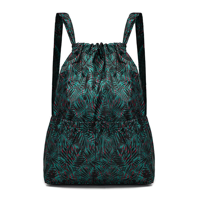 Women's Backpack Drawstring Large Capacity Lightweight Leisure Minimalist Portable Shopping Travel Bag Fitness Sports Bag