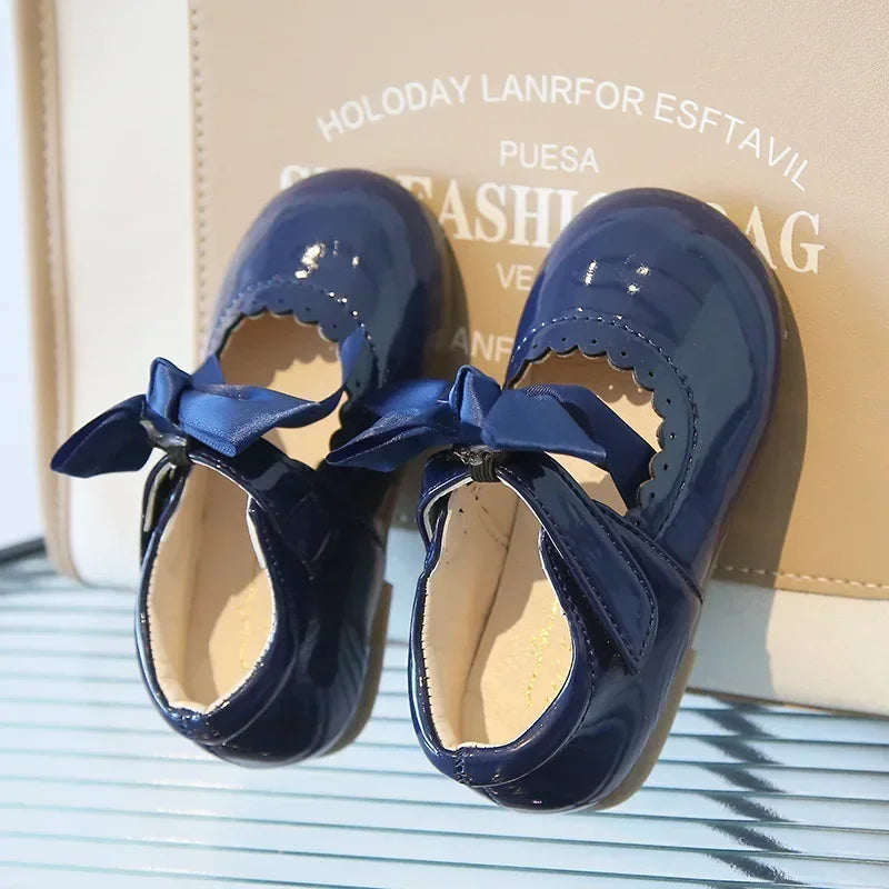 Little Girl Shoes 2025 Spring Autumn Children Princess Shoes Girls Oxfords Candy Colors Kids Soft Patent Leather Shoes For Girl