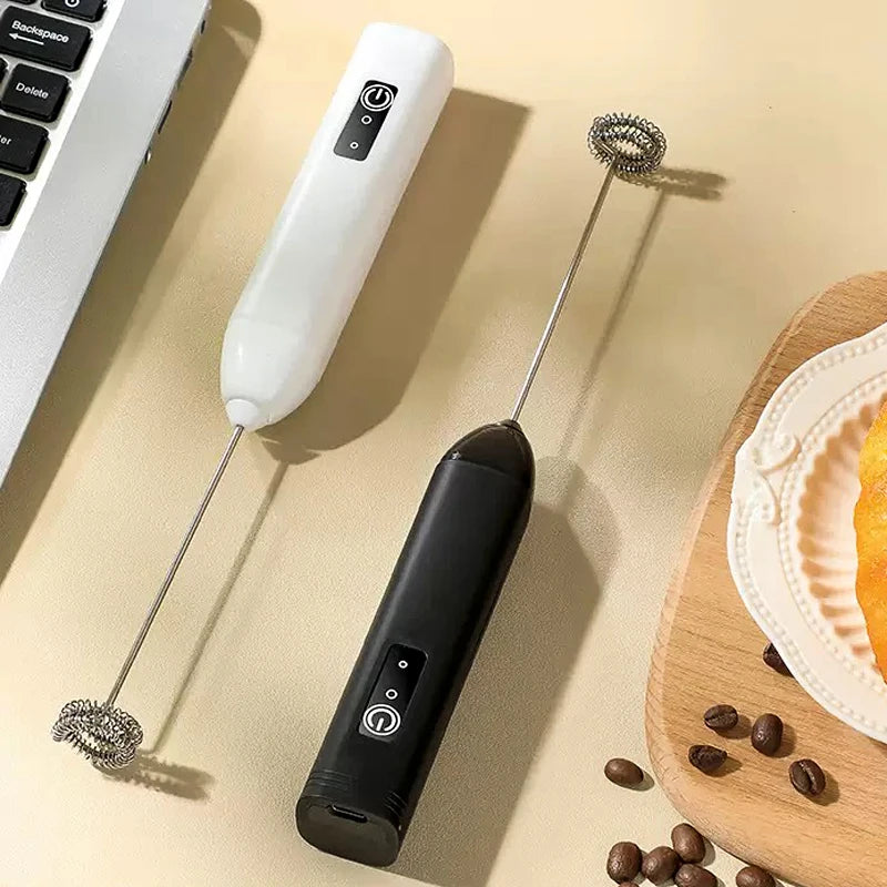 Xiaomi Cordless Electric Milk Frother Hand Mixer Whisk, USB 3 Speeds Handheld Milk Foamer for Coffee Cappuccino Mini Blender