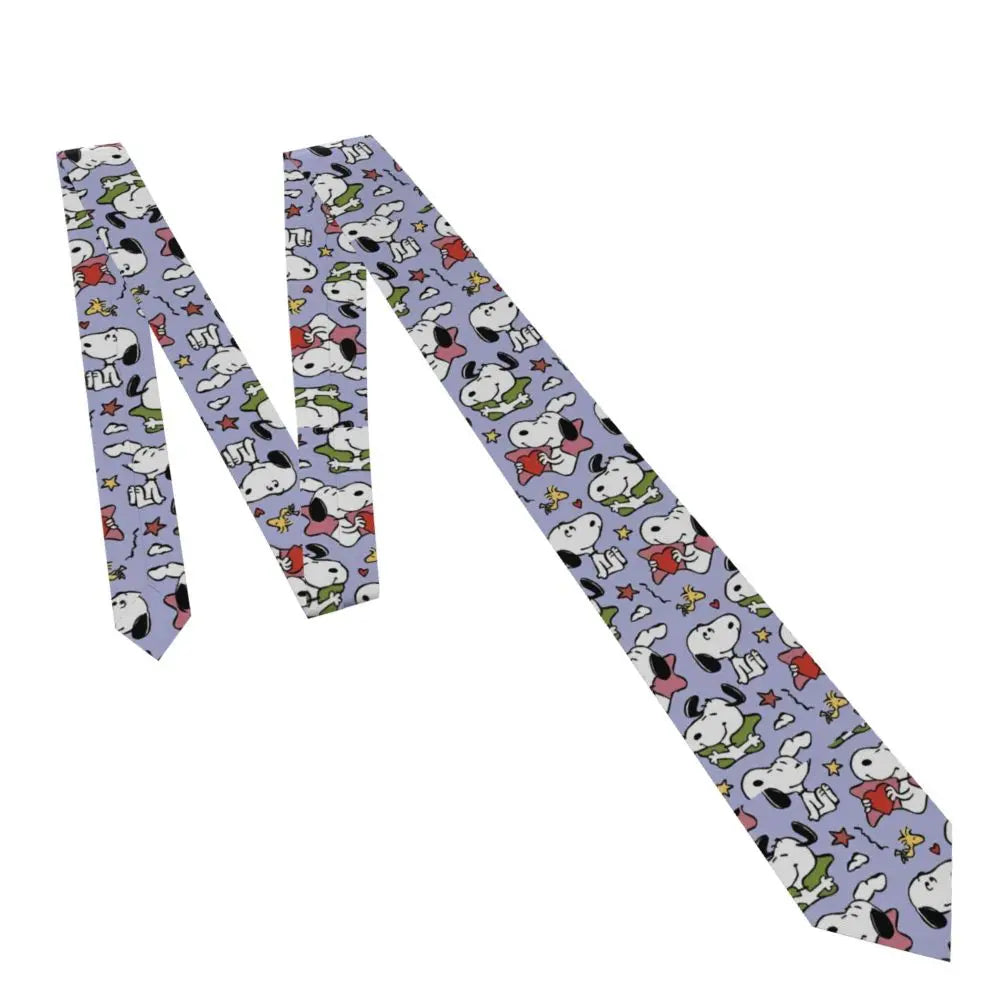 Snoopys & Woodstock Smile Giggle Laugh Neckties Silk 8 cm Neck Tie for Mens Shirt Accessories Cravat Wedding Accessories Office
