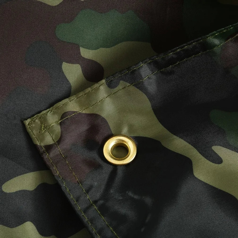 Camouflage Outdoor Tent Tarp Nylon Fabric Portable Lightweight Rainproof Mat RainTent Tarp Shelter for Camping