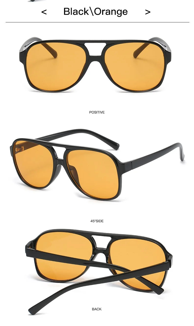 Retro Polarized Sunglasses for Men's Women's Large Frame Classic 90s Vintage Pilot Driving Eyewaer UV400 Protective Sun glasses