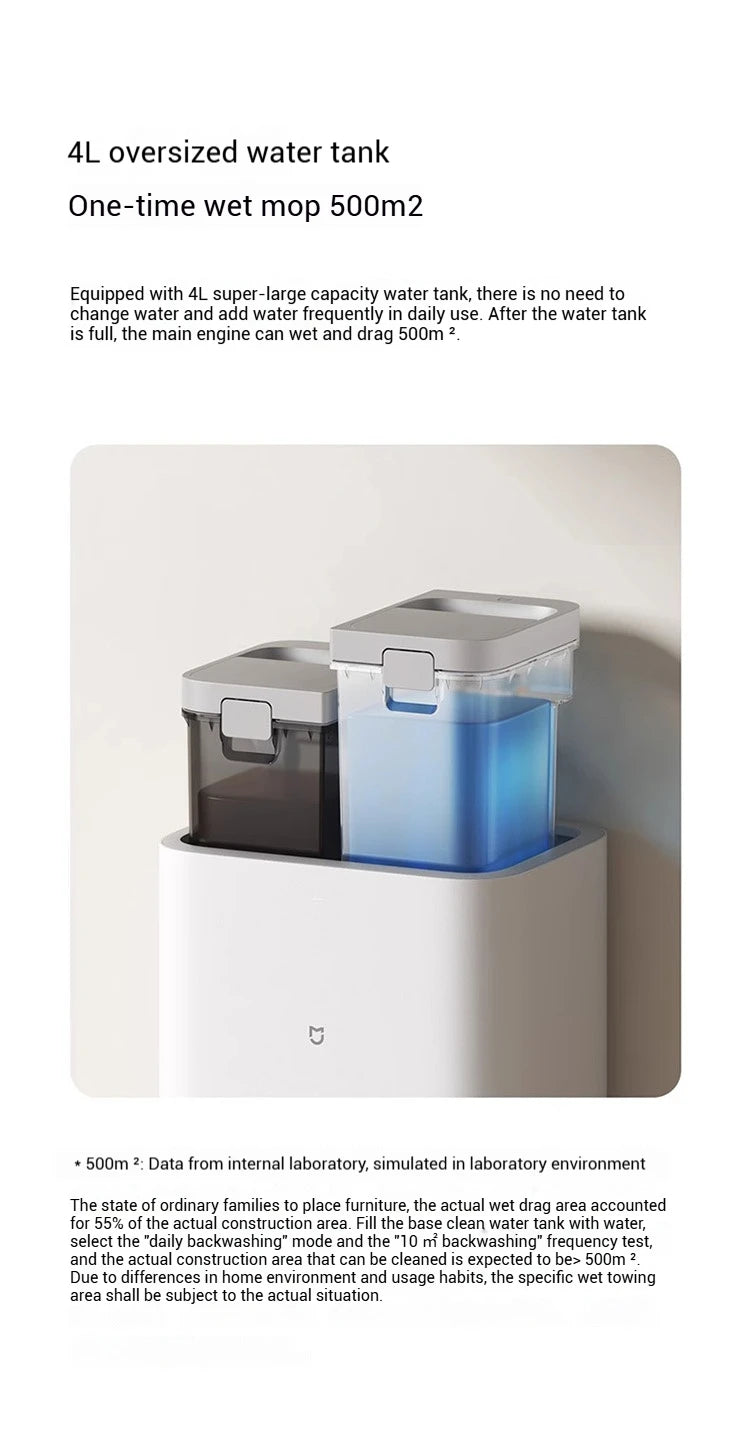【Xiaomi】 Robot Vacuum H40, 10,000 Pa Powerful Aspiration, Ultra-Accurate Cleaning with Navigation LDS, 2-in-1: Vacuum and Wash