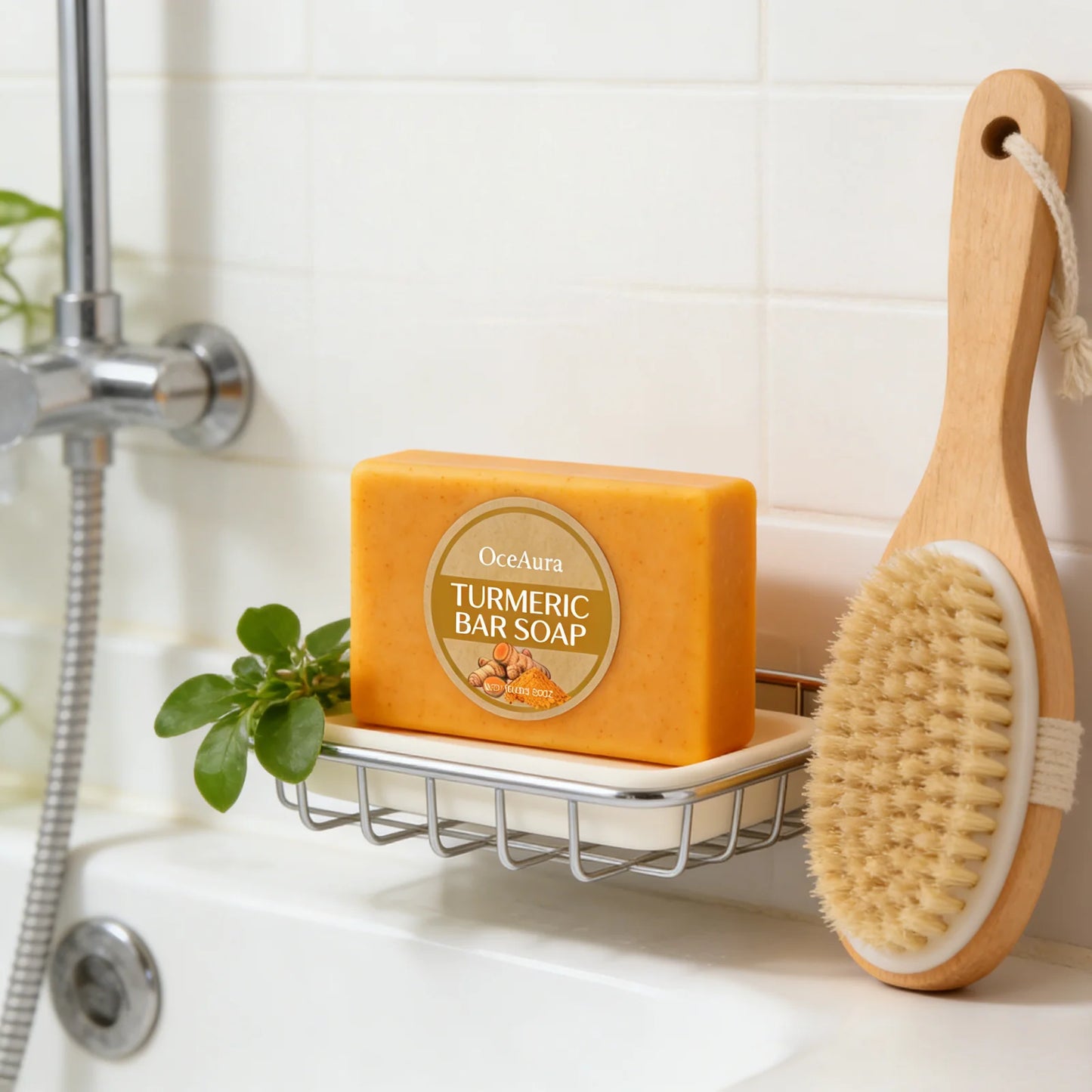 Turmeric Soap Bar Professional Skin Cleaning Oil Control Moisturizing Skin Brightening Smooth Body Care Shea Butter Shower Soap