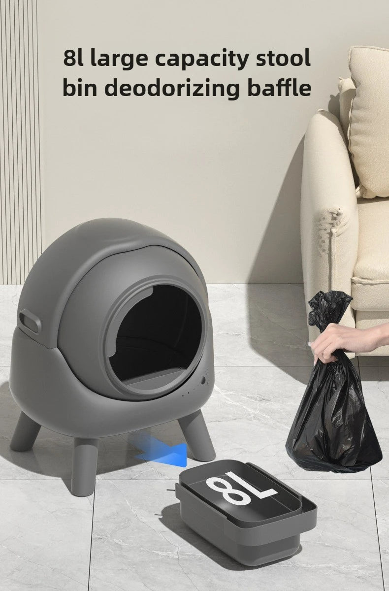 Self-cleaning Cat Litter Box Large Spaces Roller Intelligent Automatic Cat Toilet Sandbox Household Waste and Cleaning