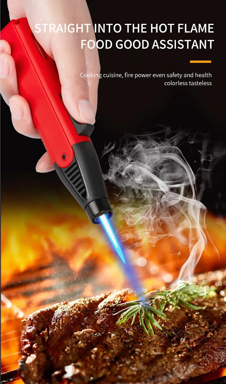 1300℃ Jet Flame Gas Lighter 360 Degree Inverted Turbo Torch Lighter Refillable Butane Kitchen BBQ Ignition Gun Windproof Lighter