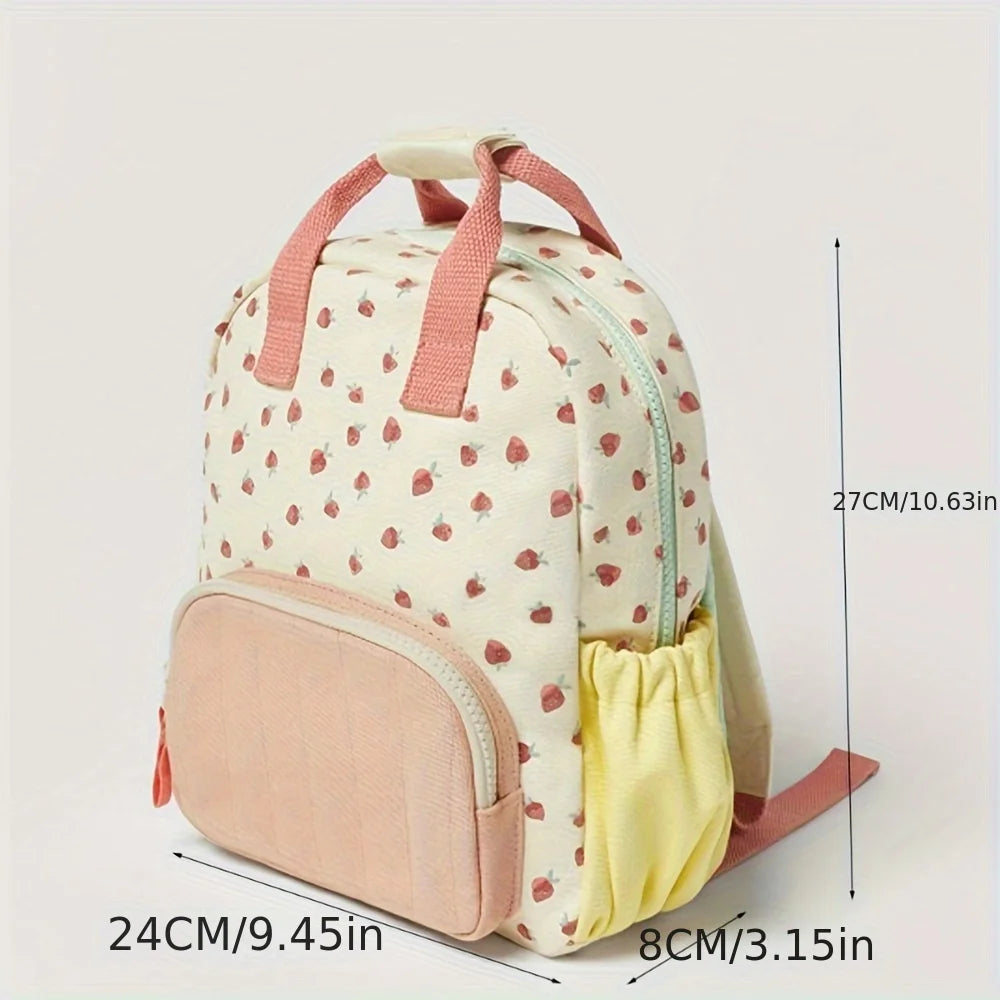 Custom Embroidery Name Strawbreey Girls School Backpack Kindergarten Schoolbag Lunch Tote Bag Purse Teens Girls Boys Kids Bags
