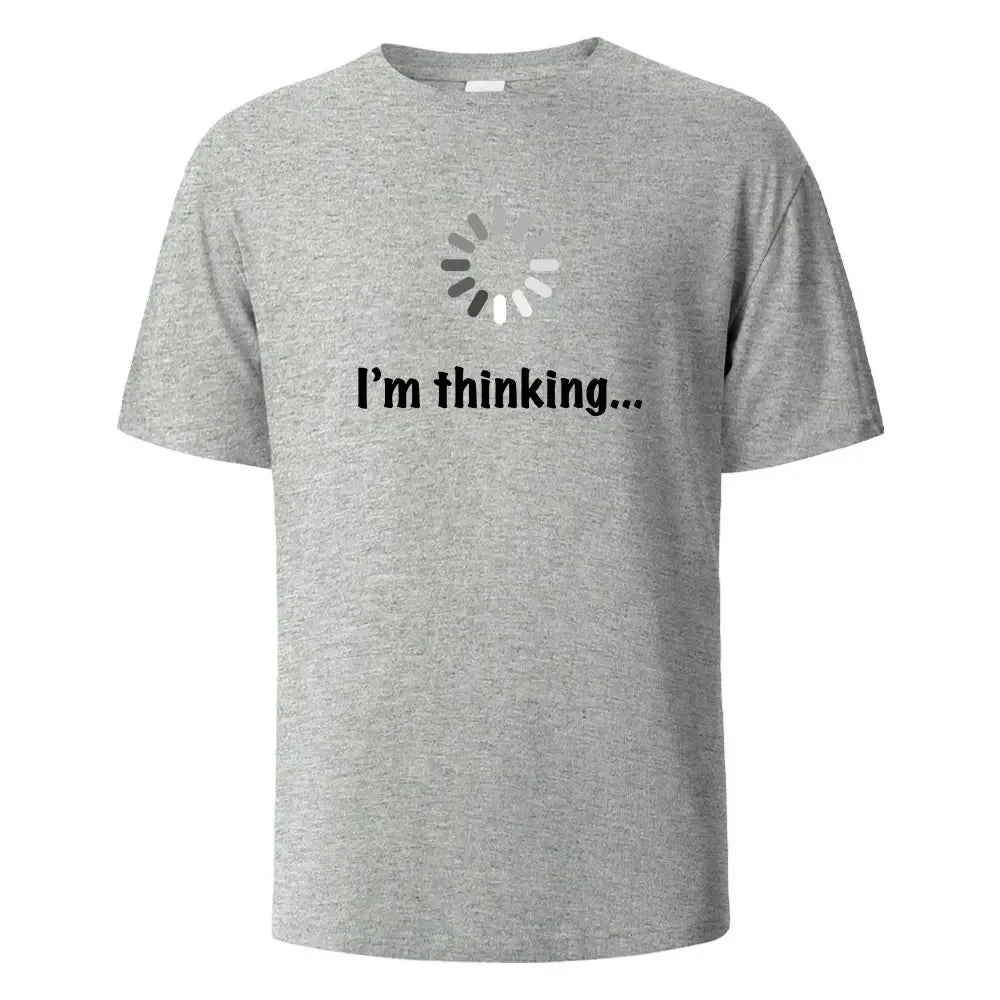 I'm Thinking printed T-shirt for men 100% cotton casual short-sleeved top high-quality summer T-shirt