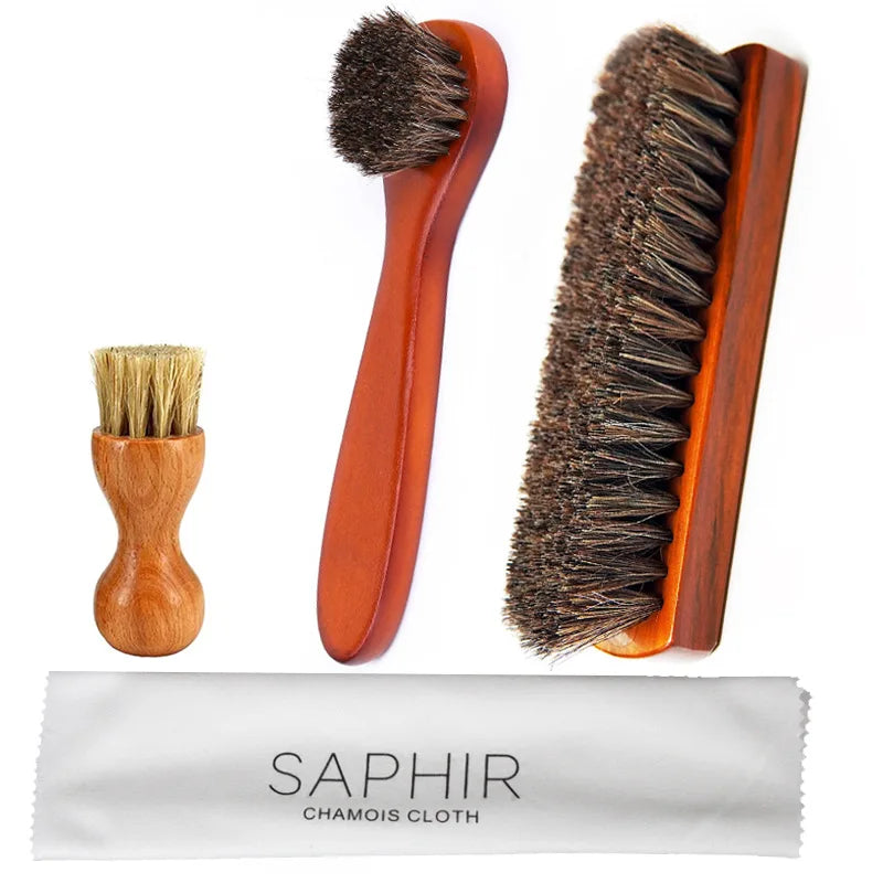 Horsehair Suede Polishing Brush Shoe Care Kit High Gloss Auto Seat Cleaner