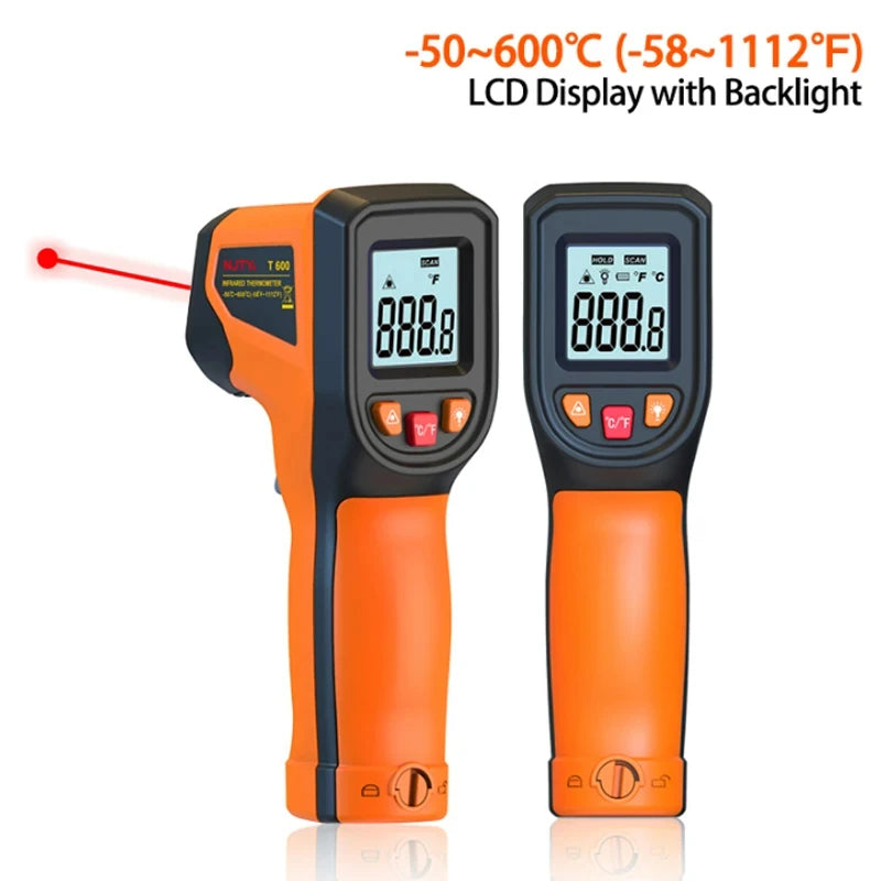 -50~600°C Digital Infrared Thermometer Laser Temperature Meter Non-contact Pyrometer Imager Hygrometer IR Sensor Termometro