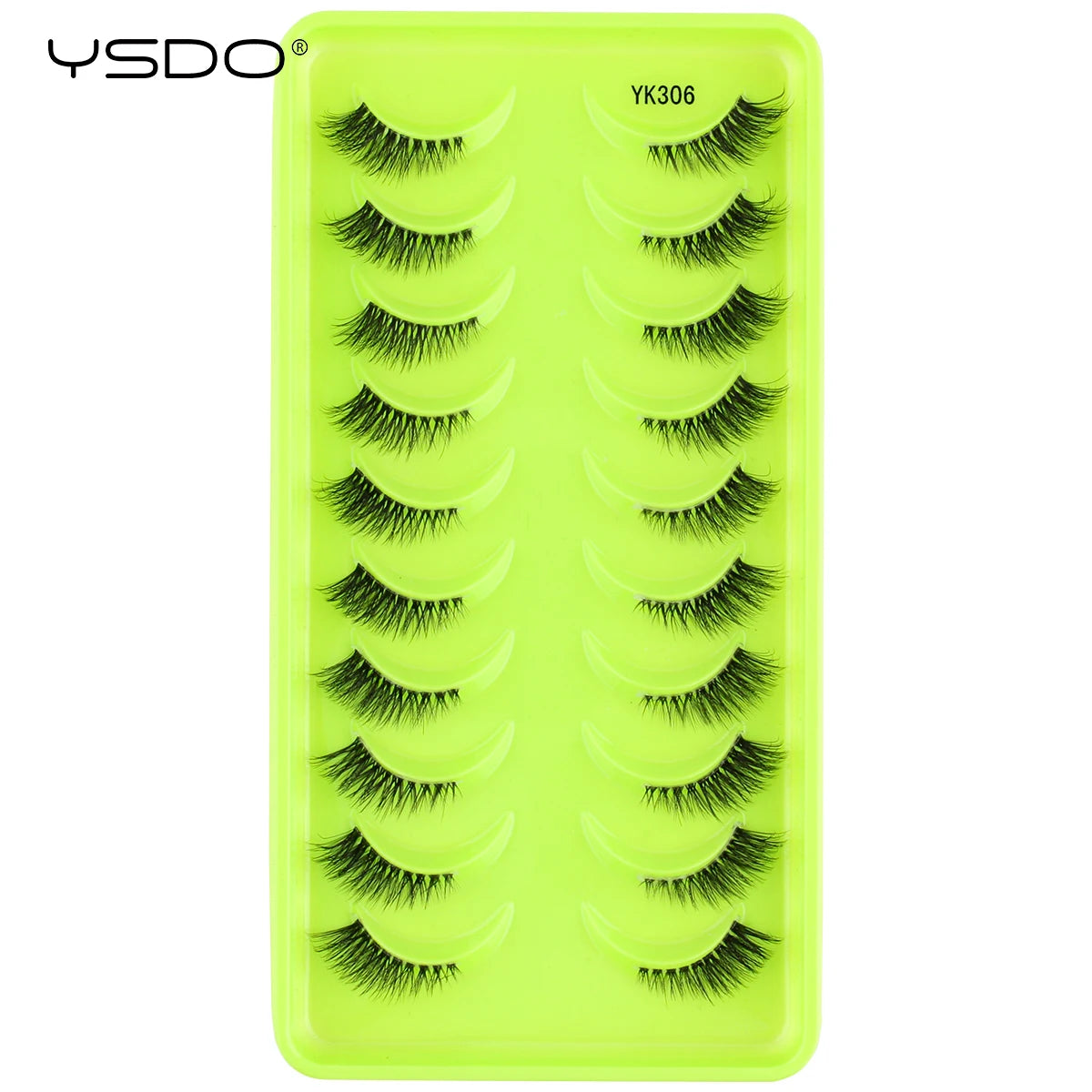 YSDO 3/7/10 Pair Half Eye Lashes Soft Natural Fake Lashes Look Short Wispy Clear Band Fox Eye Lash Faux 3d Mink Eyelashes Makeup