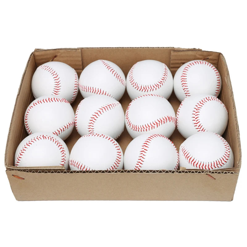 12 Pcs Nine inches Baseball Softball Hardball Training Balls Handmade Baseballs Hard&Soft Baseball Outdoor Practice Team Game