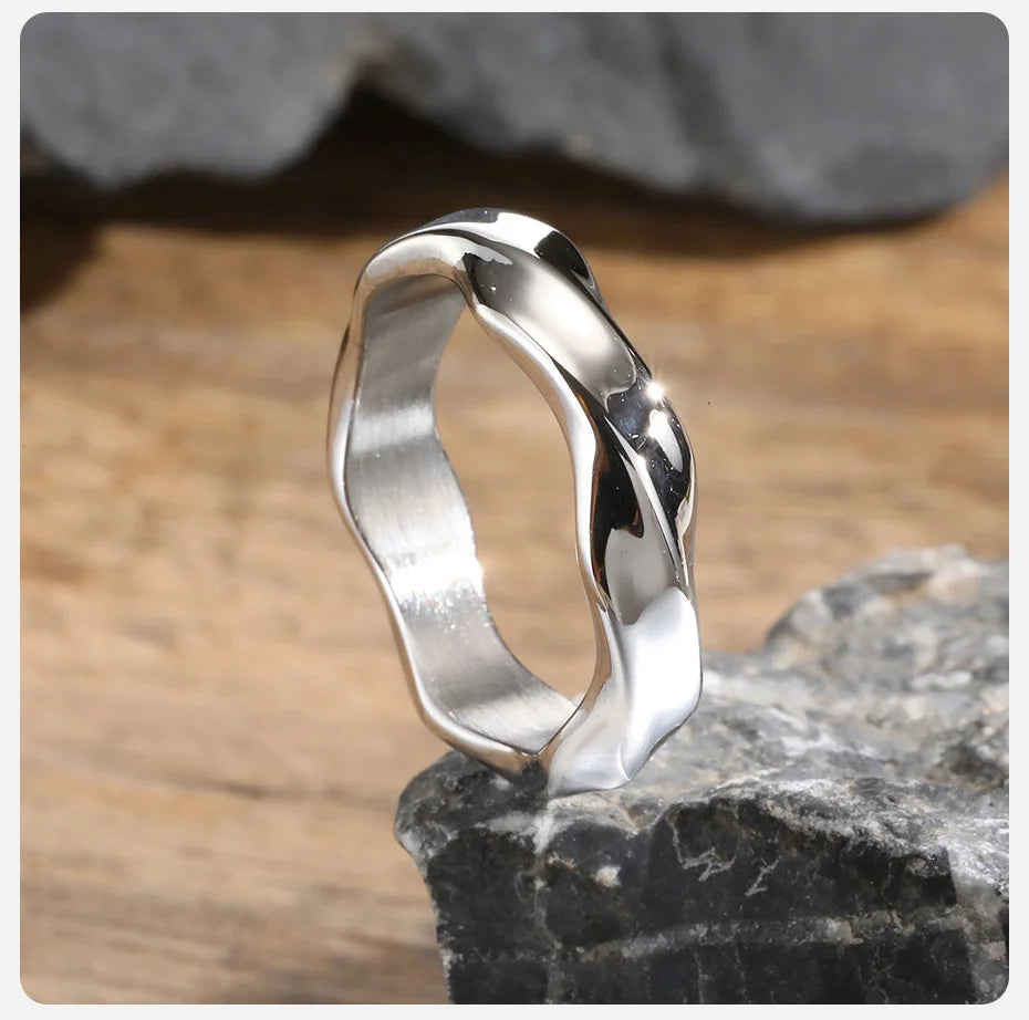Vnox 2026 New Mobius Ring for Men Boys, Oxidized Twisted Stainless Steel Finger Band,Retro Endless Love Anniversary Gift for Him