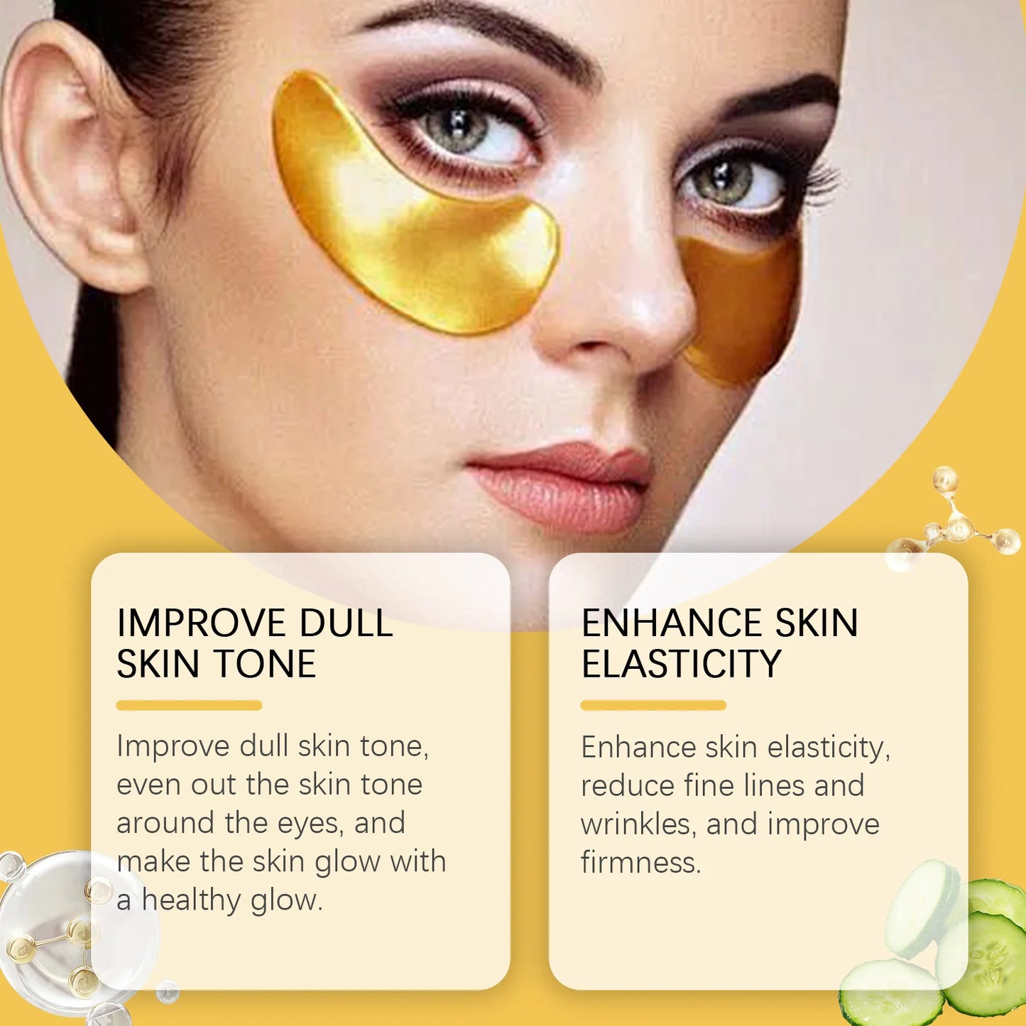 24k Gold Facial Skin Care Set Anti Wrinkle Fade Dark Circles Firming Moisturizing Repairing Eye Mask Essence Korean Cosmetics