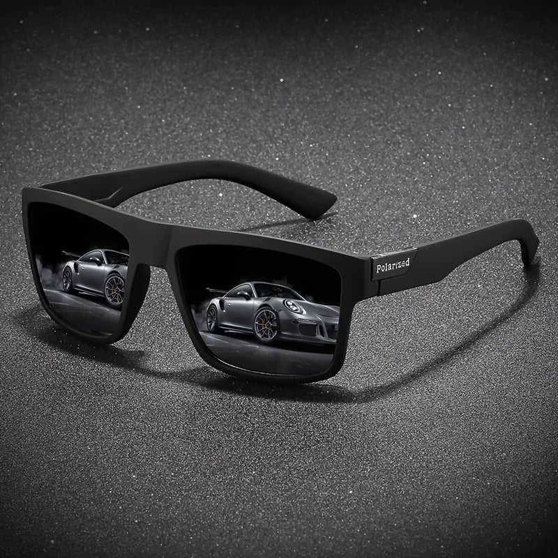 2025 Polarized Sports Glasses for Men, TAC Lens, PC Frame, Classic Square Design, Full Coverage, Fishing, Climbing, Outdoor