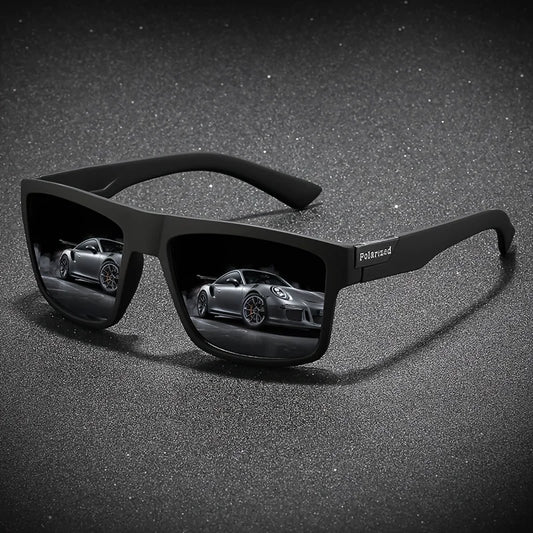 2025 Polarized Sports Glasses for Men, TAC Lens, PC Frame, Classic Square Design, Full Coverage, Fishing, Climbing, Outdoor