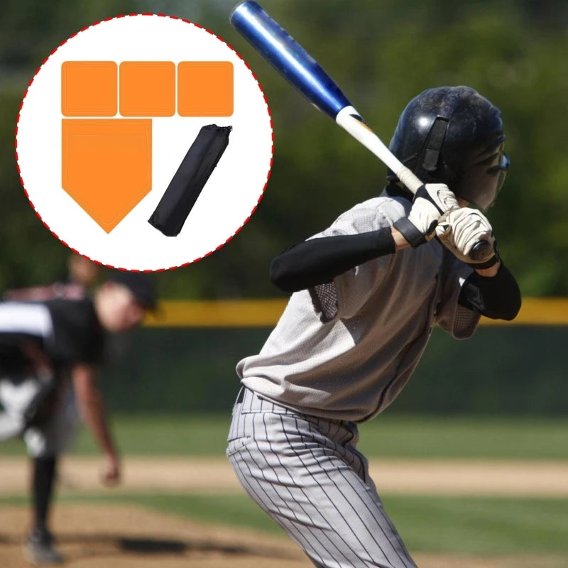 Exercise Home Plate Baseball Softball Base Set For Pitching Hitting Practice 24BD