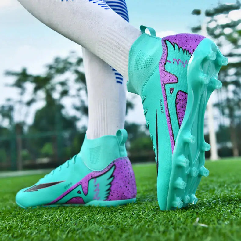Men's High Ankle Soccer Shoes Ultralight Non-Slip Sports Outdoor Football Boots Indoor High-Quality Futsal Non-Slip
