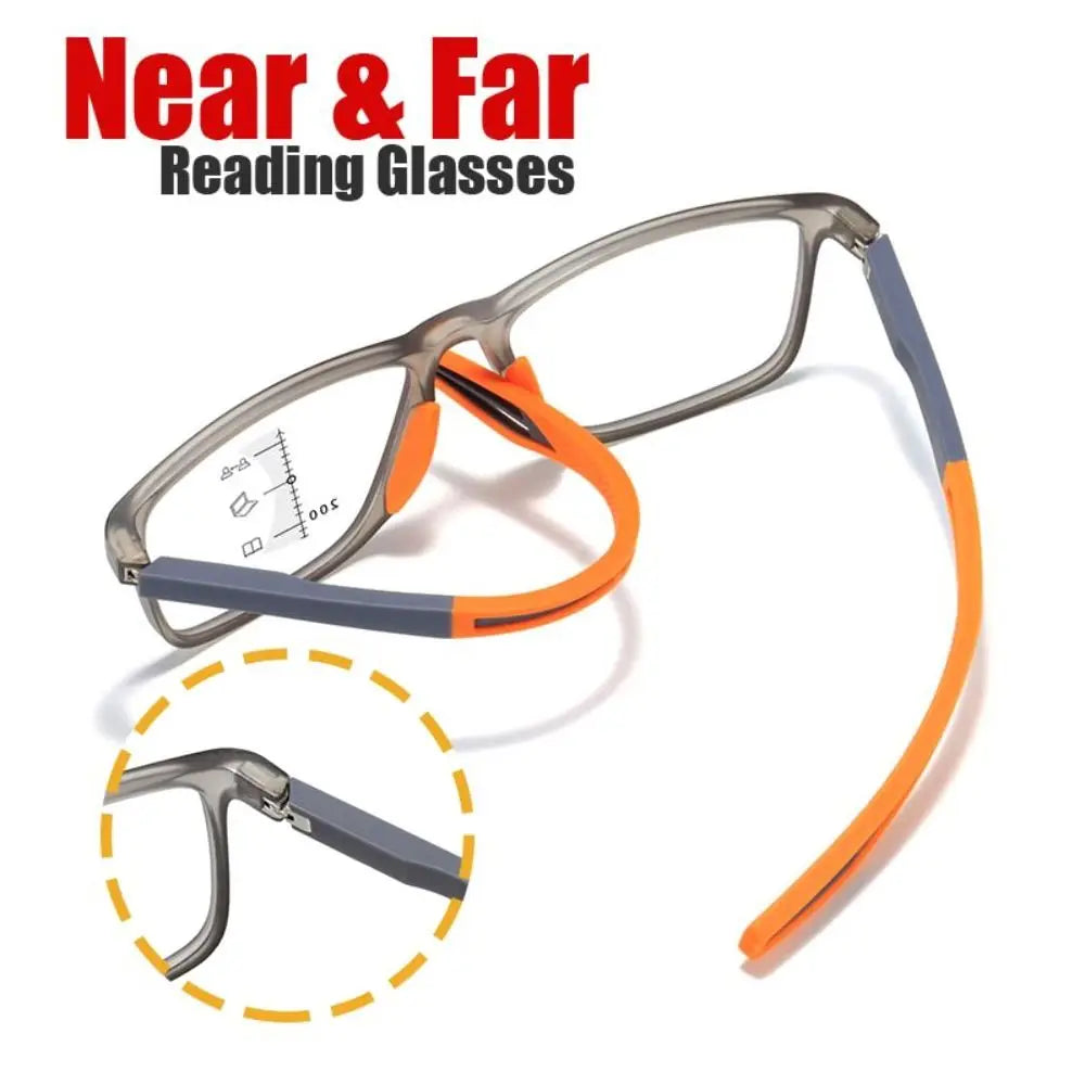 Soft Multifocal Progressive Reading Glasses TR90 Anti Blue Light Near Far Eyewear Men Women's Large Frame Farsight Eyeglasses ﻿