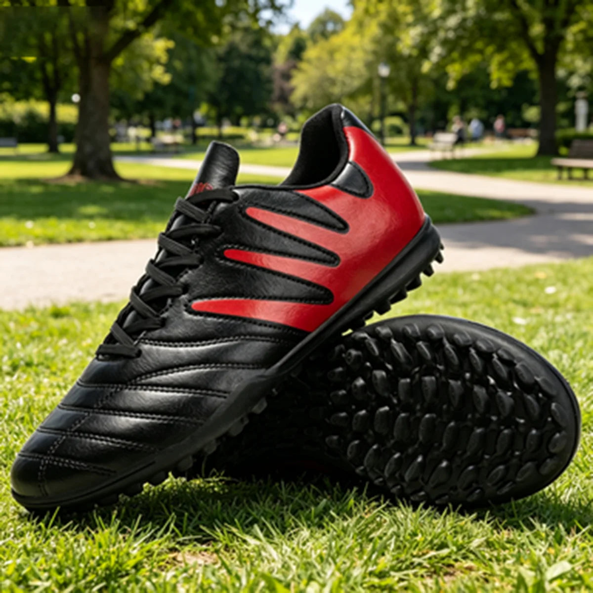 Sport Essential TF Turf Football Shoes Integrated PU Fabric Rubber Sole Anti-slip Wearable Unisex Casual Football Shoes