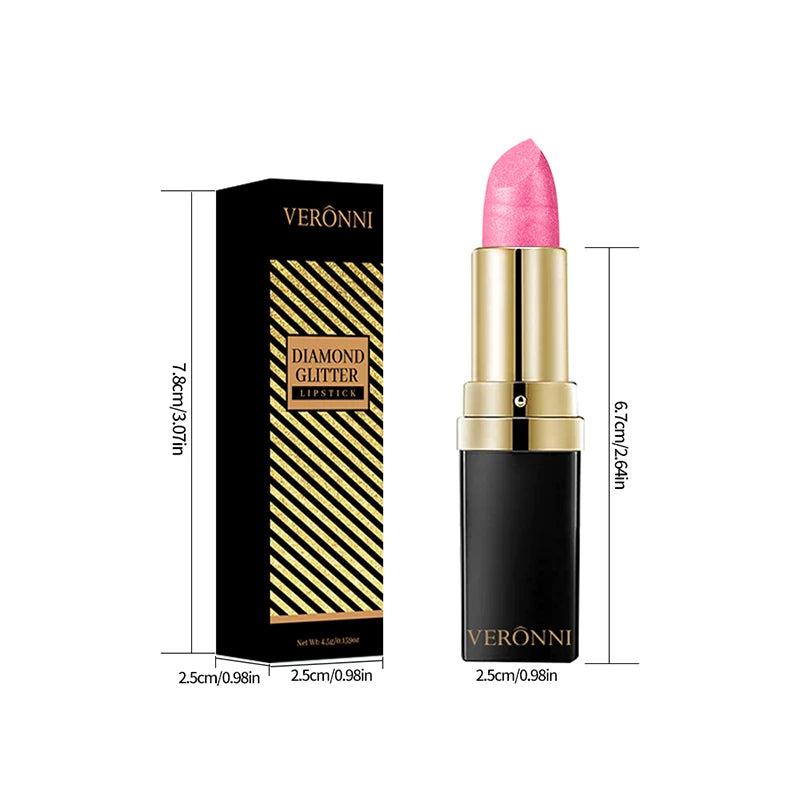 Glitter Lipstick,Sparkling Lip Gloss Lip Balm,Starry Shimmer,Moisturizing Lip Balm,Long-Lasting Lip Makeup Music Festival