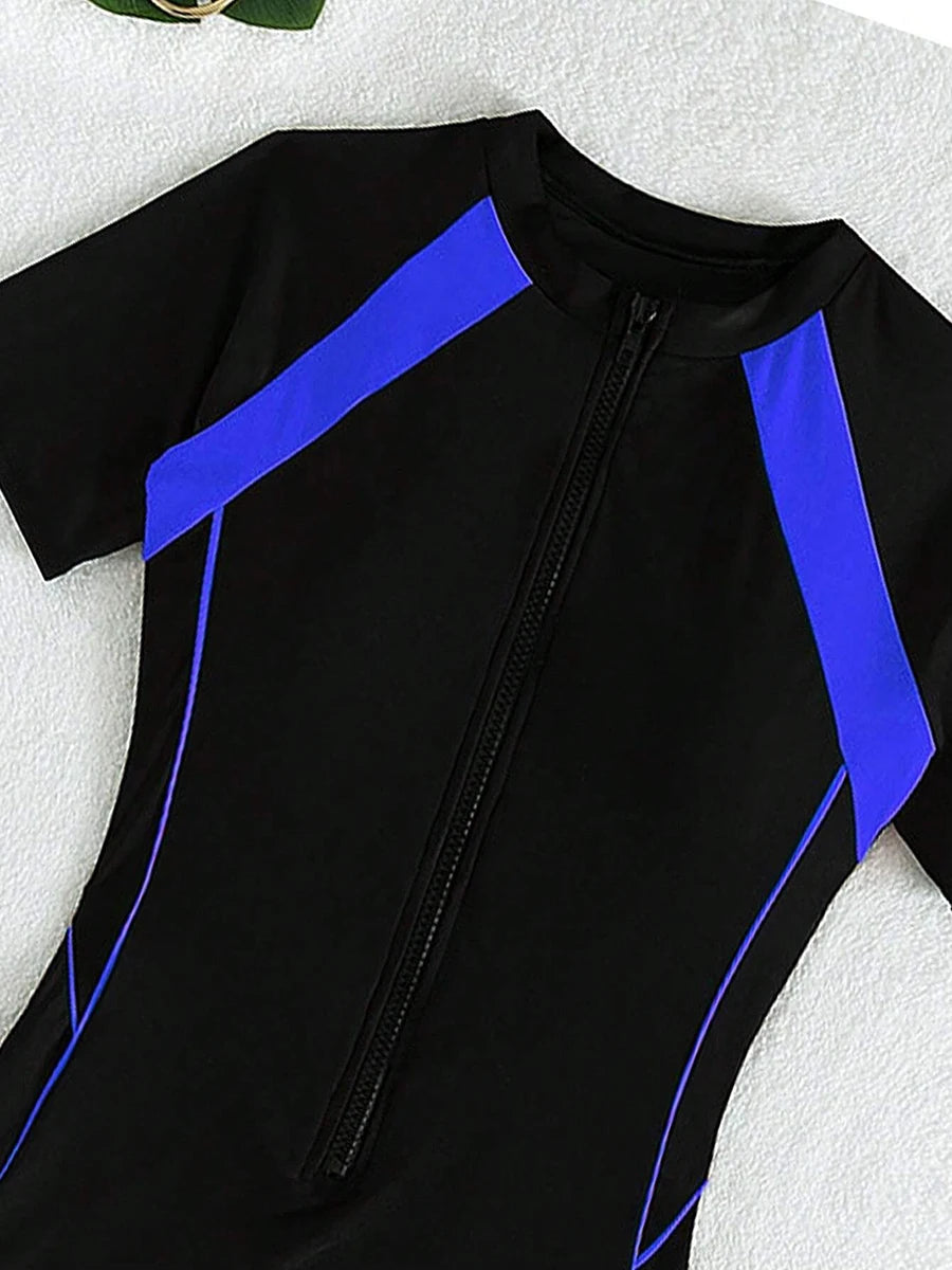 Short Sleeve Surfing Swimsuit 2026 Slim Bodysuit Swimwear Women One Pieces Rashguard Diving Clothes Bathing Swimming Swim Suit