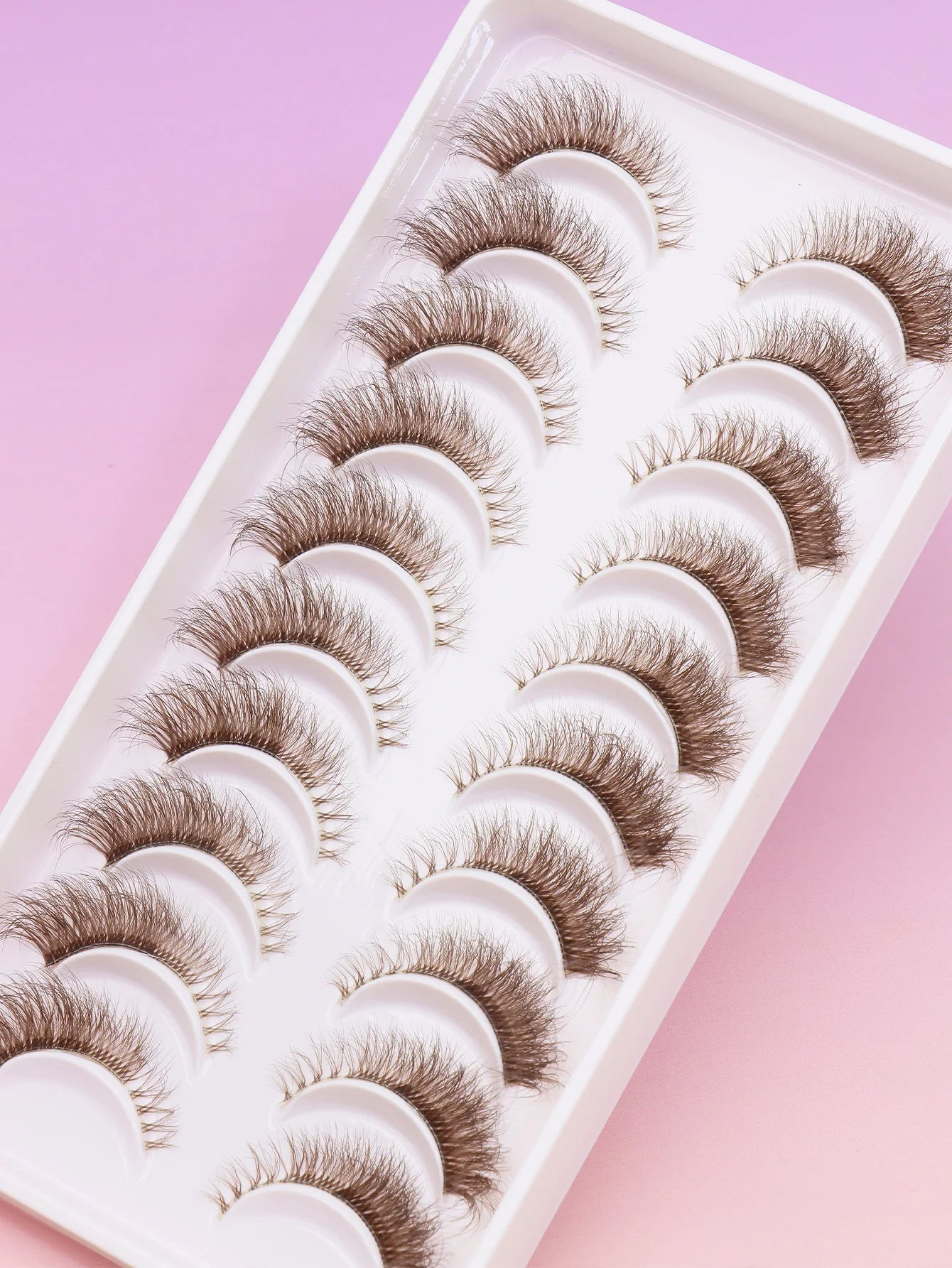 5/7/10 Pairs brown DIY Lashes Natural Clear Eyelash Volume Natural Eyelashes Soft Cross Cat Lashes Extended Outer Corner Eyelash