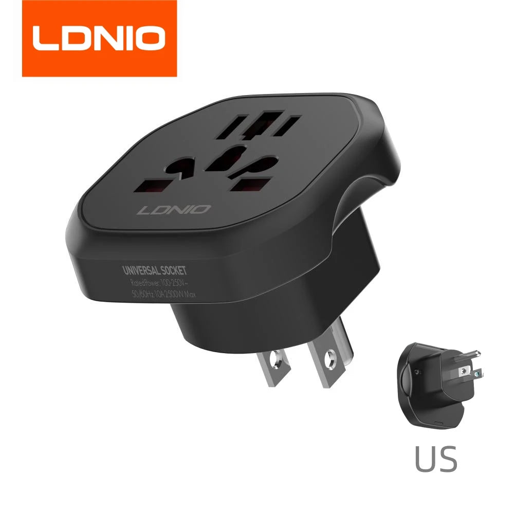 LDNIO Universal Travel Adapter EU KR Plug Adaptor To UK US AU European To American UK Plug 48mm Converter For Travel Accessories