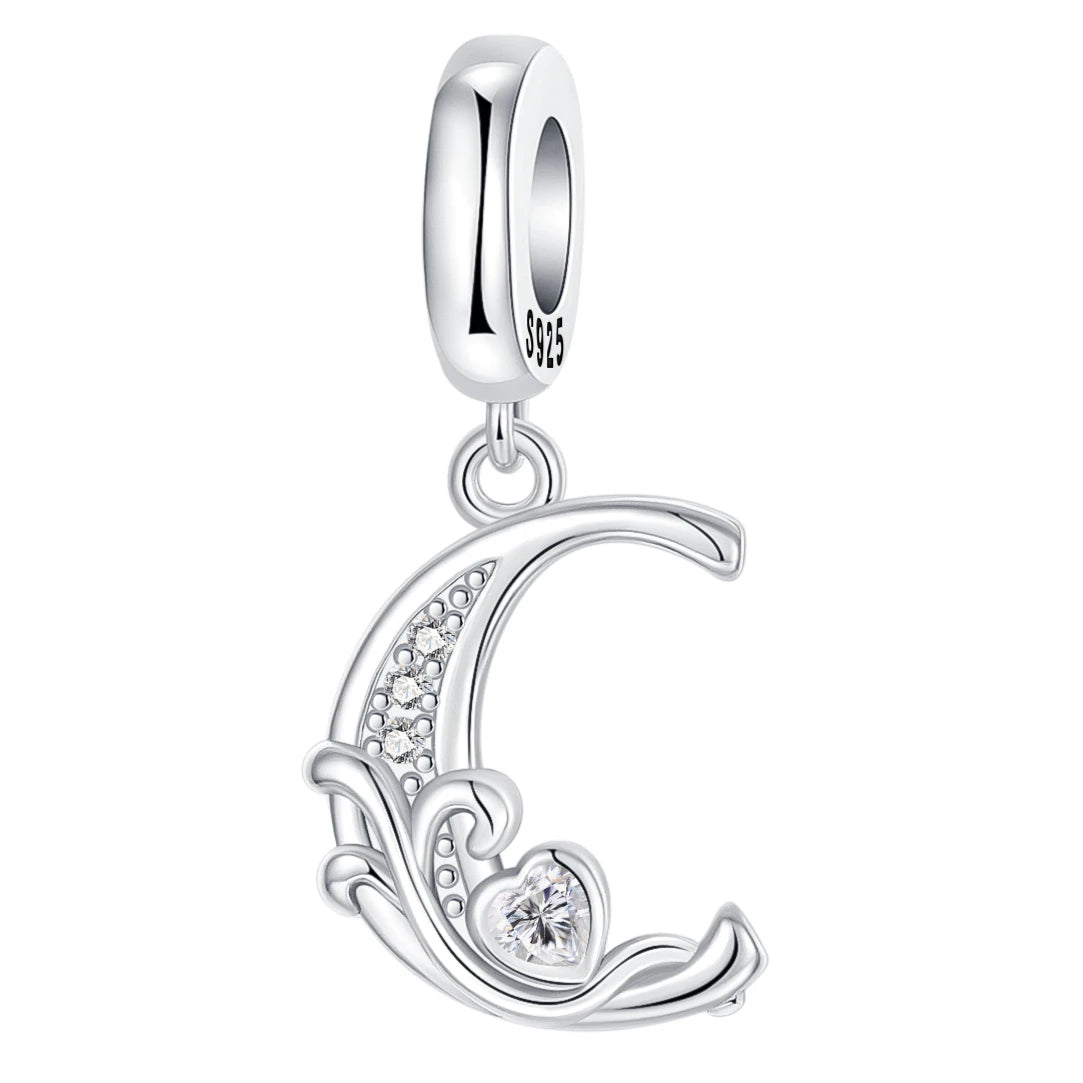 925 Sterling Silver  A-Z 26 English Letters Retro Fashion Pendant Fit Original Bracelet Charm Beads Necklace Diy Female Jewelry