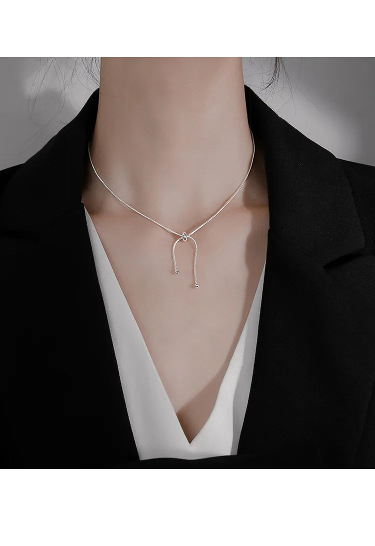 925 Sterling Silver Neck Snake Chain Necklaces Women Luxury Jewelry Exquisite Elegant Aesthetic Charms Accessories Argent 925