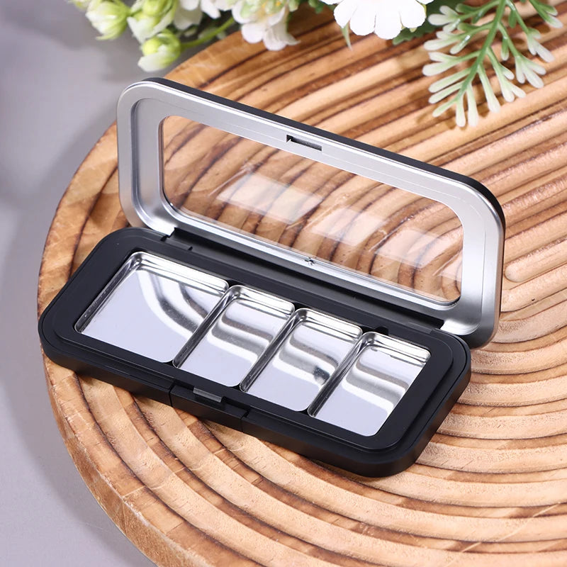 Refillable Magnetic Eyeshadow Palette Empty Black Clear Makeup Storage Case DIY Cosmetic Container for Lipstick Foundation Blush