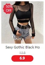 Summer Sheer Short Sleeve T Shirt Tops Women Slim Mesh Fish Net See-Through Crop Tops Tees Casual T Shirt Streetwear Clubwear