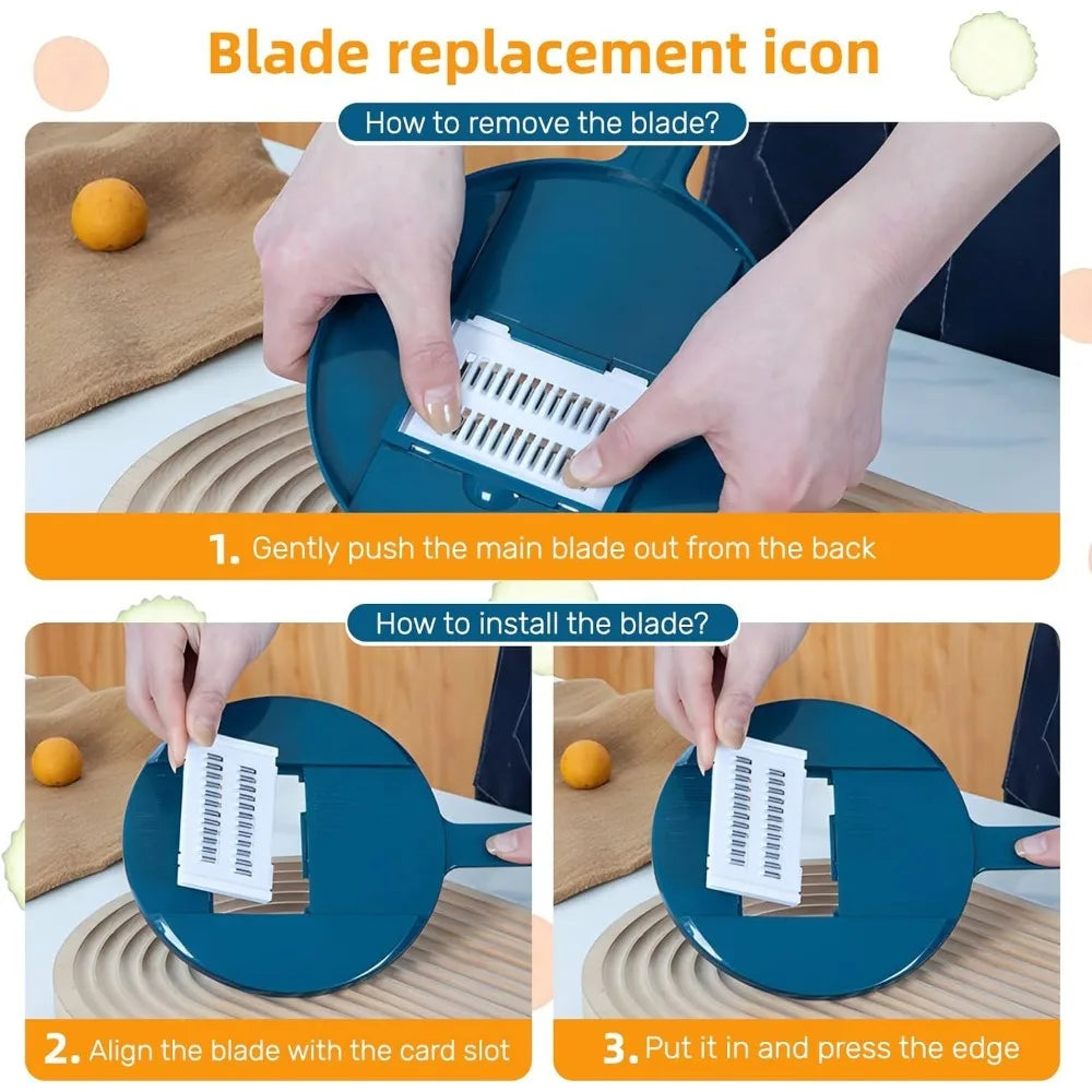 Vegetables cheese grater Tool Set Multifunctional Vegetable Cutter with Drain Basket Vegetable Slicer Mandoline Slicer