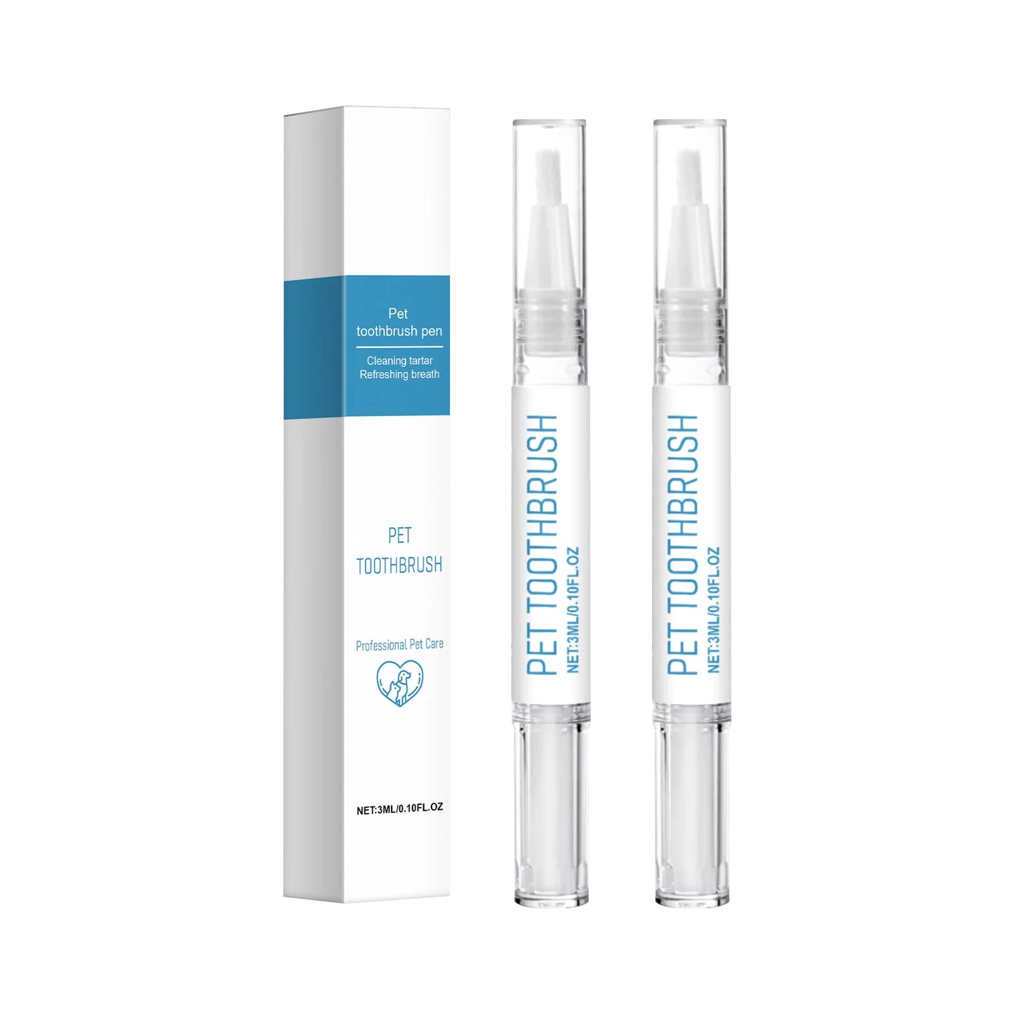 Pet Toothbrush Pen 3ml - Teeth Cleaning for Dogs & Cats, Reduce Bad Breath, Remove Tartar with Peppermint & Xylitol, Easy Use