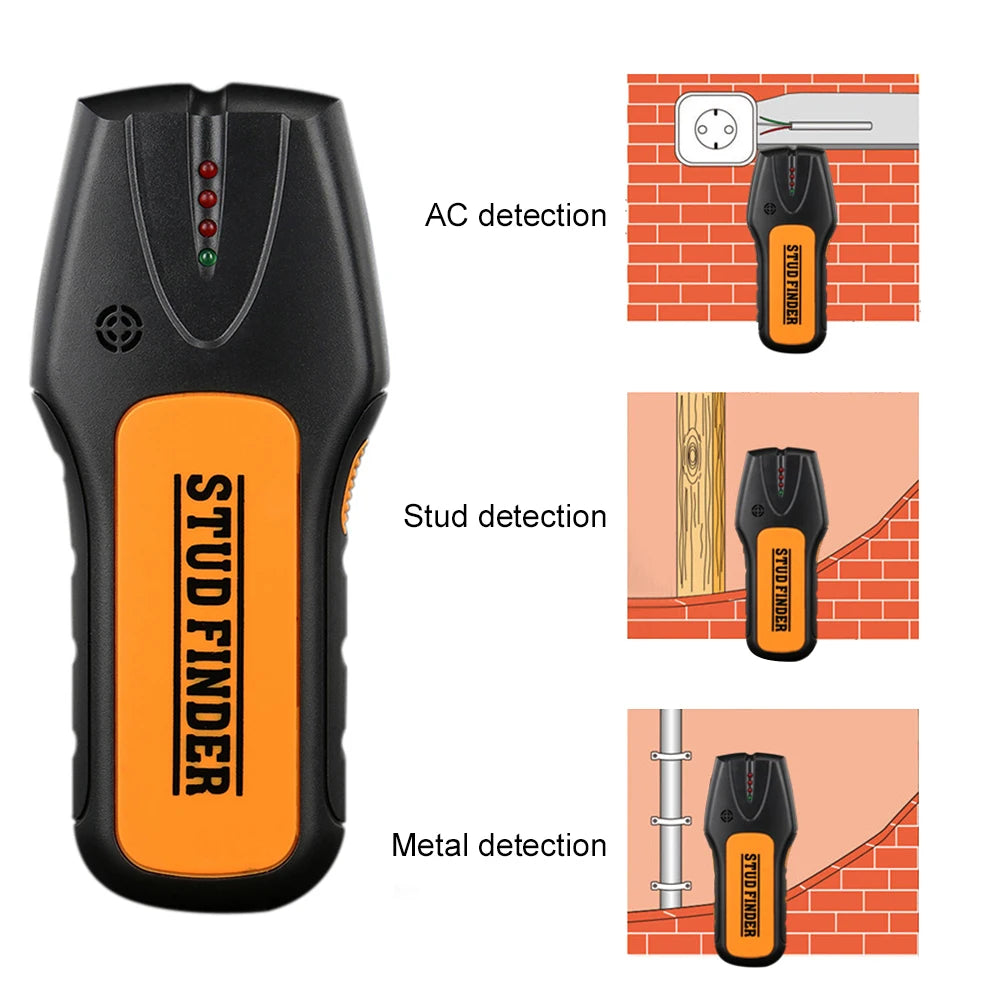 Metal Detectors Wall Hanging Scanner Find Wood Studs Metal AC Live Copper Wire Depth Sniffer Detector Wall Electrical Box Finder