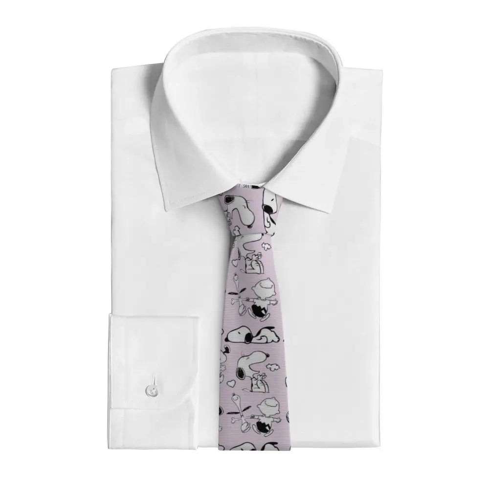 Personalized Fashion S-Snoopys Neckties Men Silk Cartoon Office Neck Tie