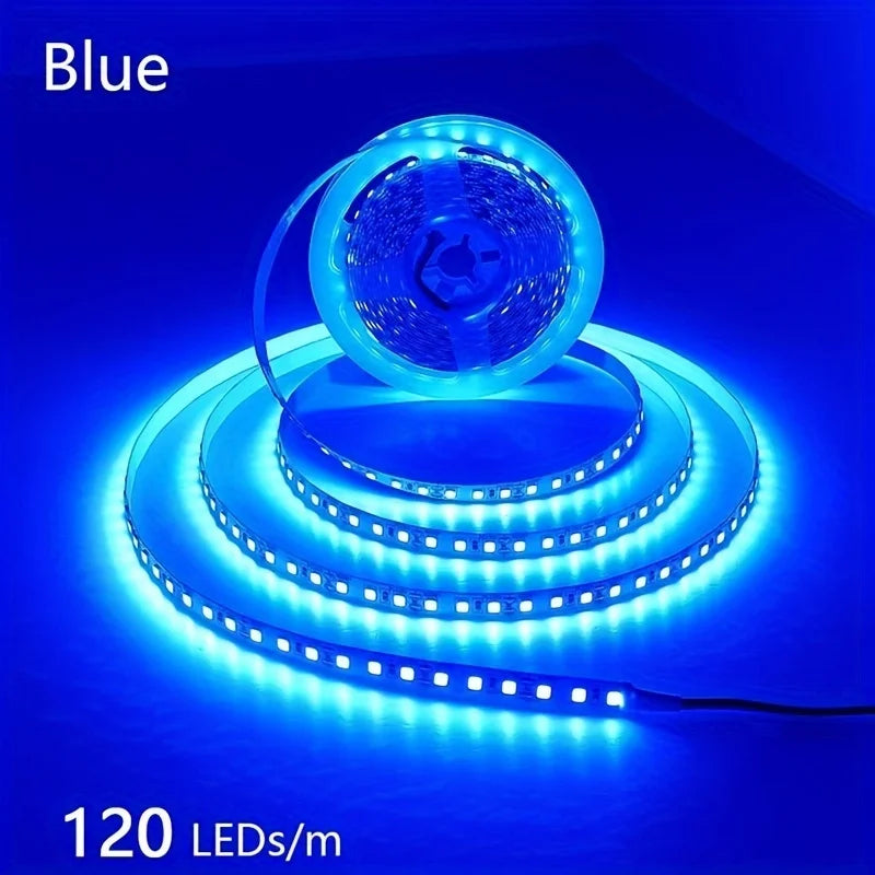 12V Led Strip Light, 8mm Wide, 120 Leds/M, Total 600 Leds, Warm White 3000K/Natural Light 4000K/Red Light/Green Light/Blue Light/Pink Light/Gold Light Tape Light, Under-Cabinet Light, 16.4 Feet (Approximately 5m) Led Strip Li