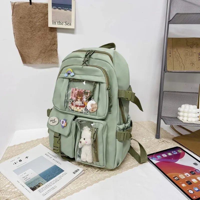 New! For Girls Backpack Cute School Bags For Student Teens Girls Pockets Women Laptop Backpack