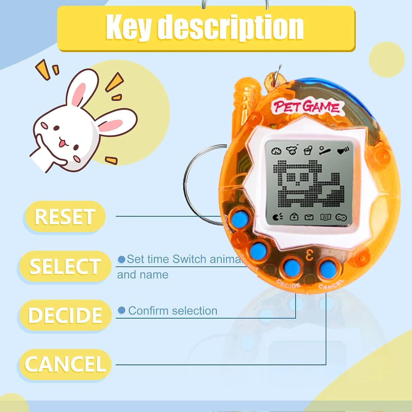 Virtual Pets Keychain for Boys Girls 168 Pets Retro Handheld Game Filled Easter Eggs  Easter Gift