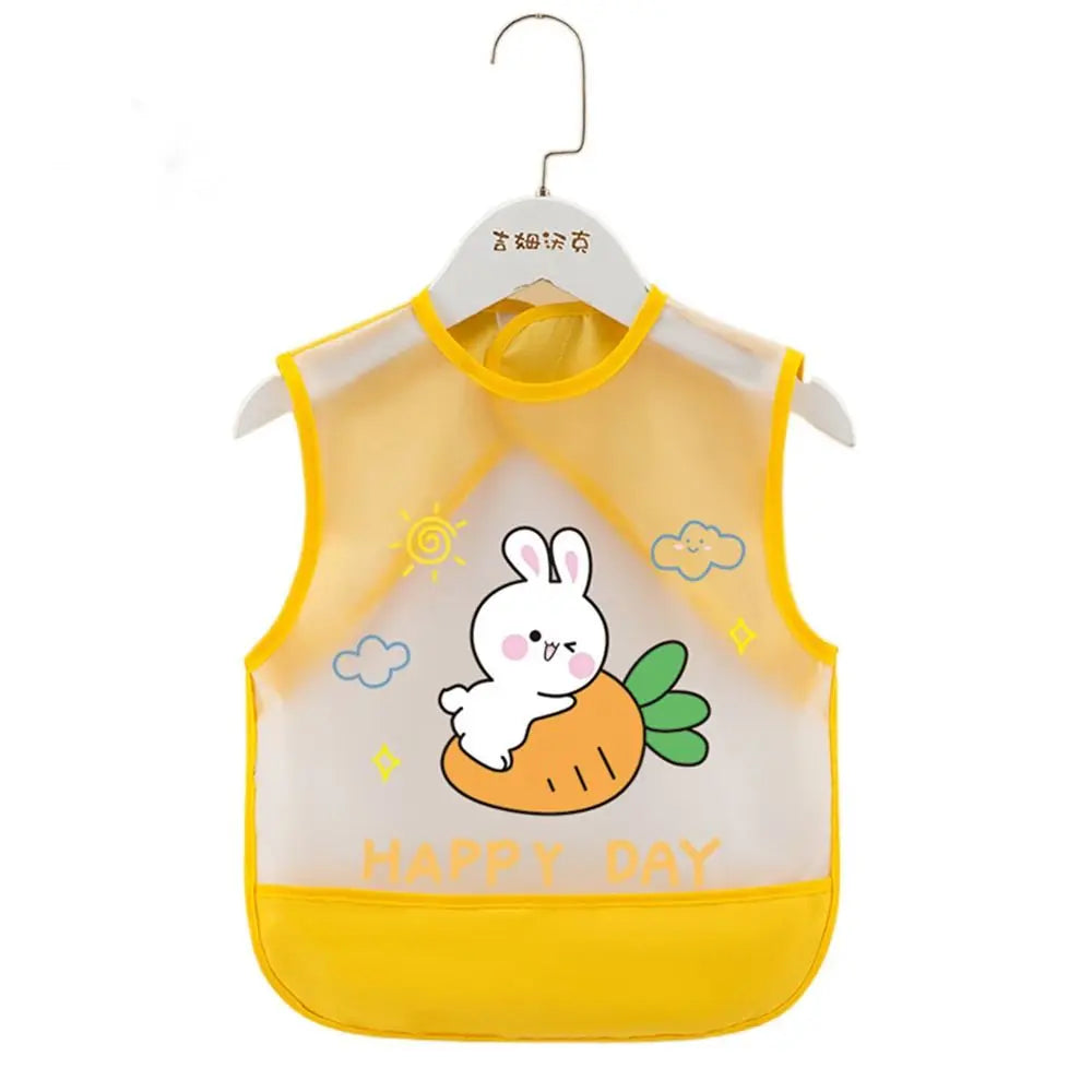 Cartoon Animal Pattern Baby Feeding Bib Waterproof Anti-dirty Sleeveless Bibs Bear Rabbit Saliva Towel Burp Apron 0-5 Years Old