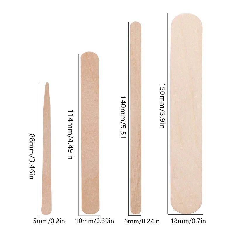 100PCS Disposable Wooden Hair Removal Sticks for Women Depilation Spatula Waxing Tool for Face Eyebrows Beauty Care