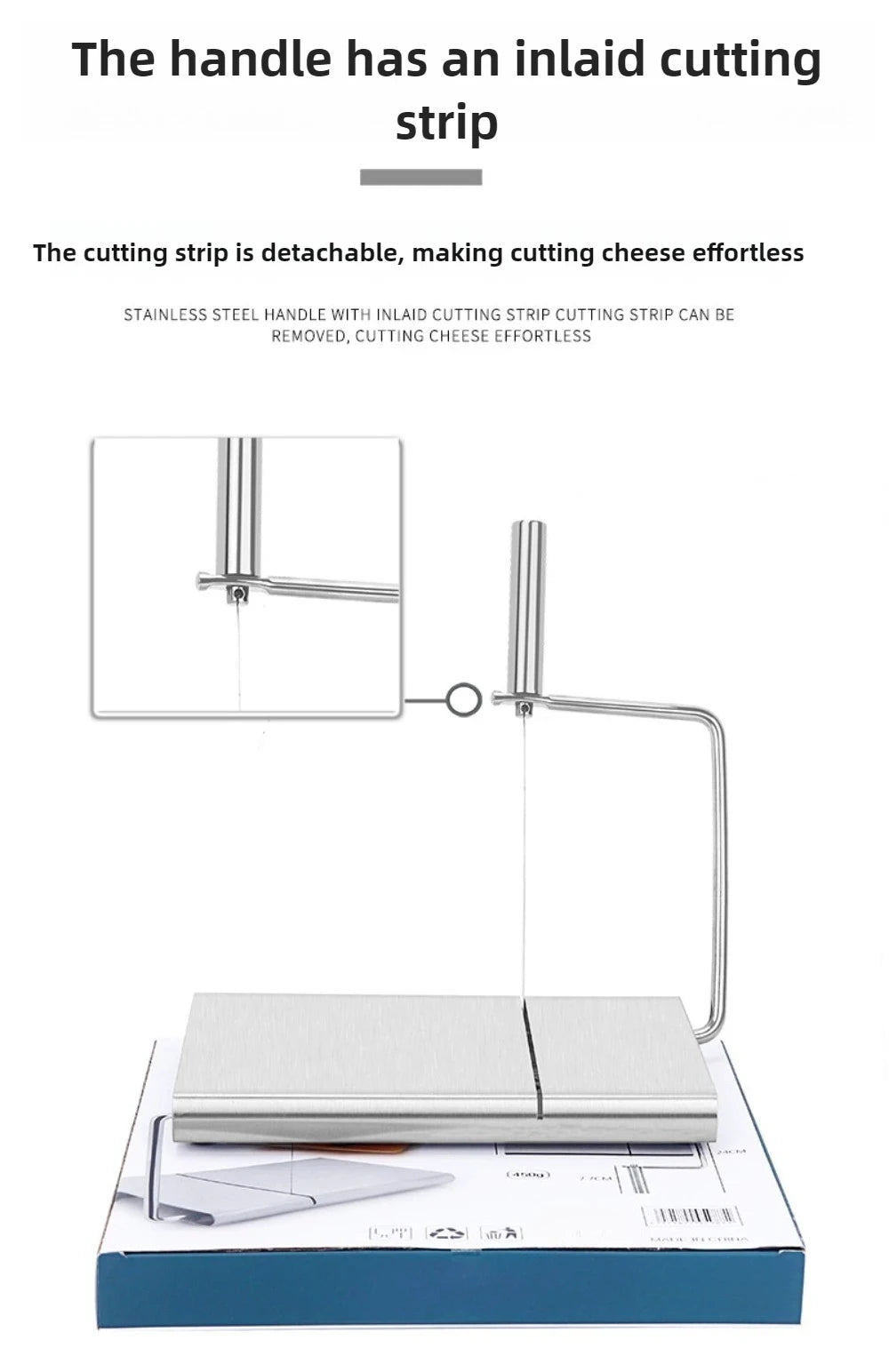 Stainless Steel Multifunctional Cheese Slicer with Scale Sausage Ham Cheese Cutter Butter Slicer Household Accessories