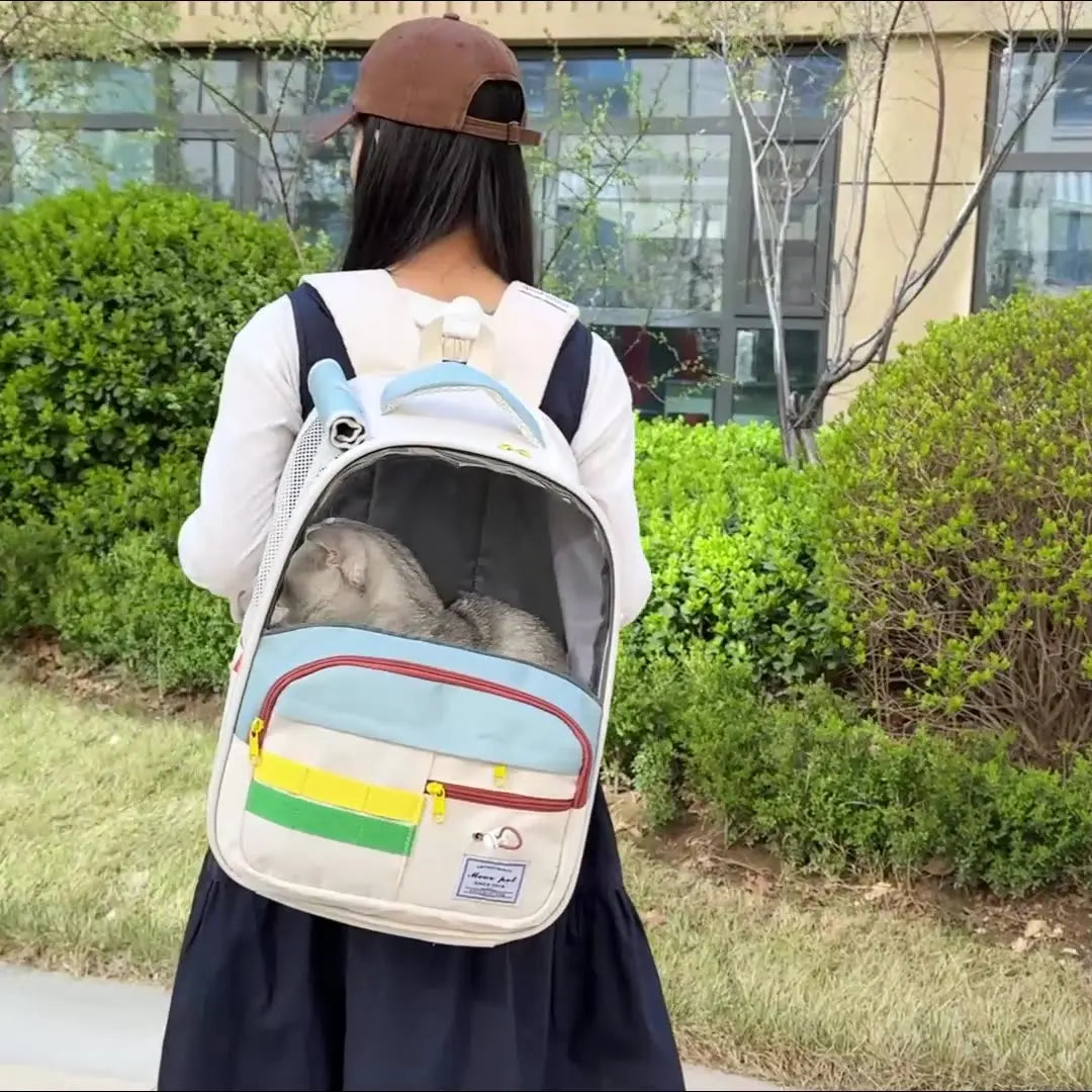 Portable Outdoor Pet Cats Dogs Backpack Carying Bag Comfortable Breathable Large Capacity Shoulder Handbag for Pet Products