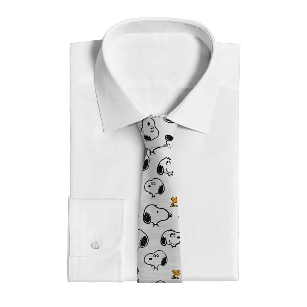 Snoopys & Woodstock Smile Giggle Laugh Neckties Silk 8 cm Neck Tie for Mens Shirt Accessories Cravat Wedding Accessories Office